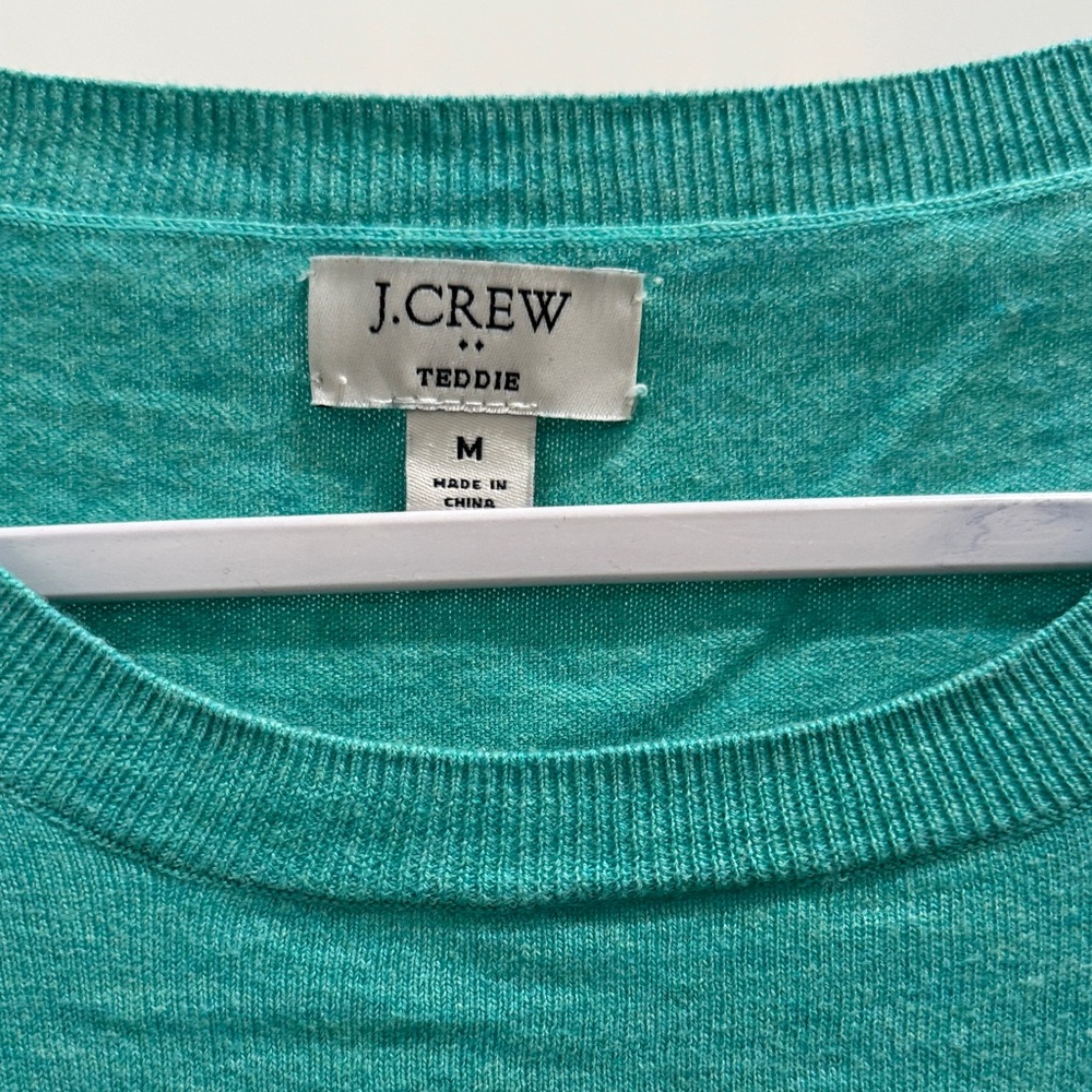 J. Crew Women's Aqua Teddie Sweater - Picture 2 of 3
